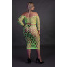 Ouch! Glow Bustier et Robe Filet Épaules dénudées Vert Fluo